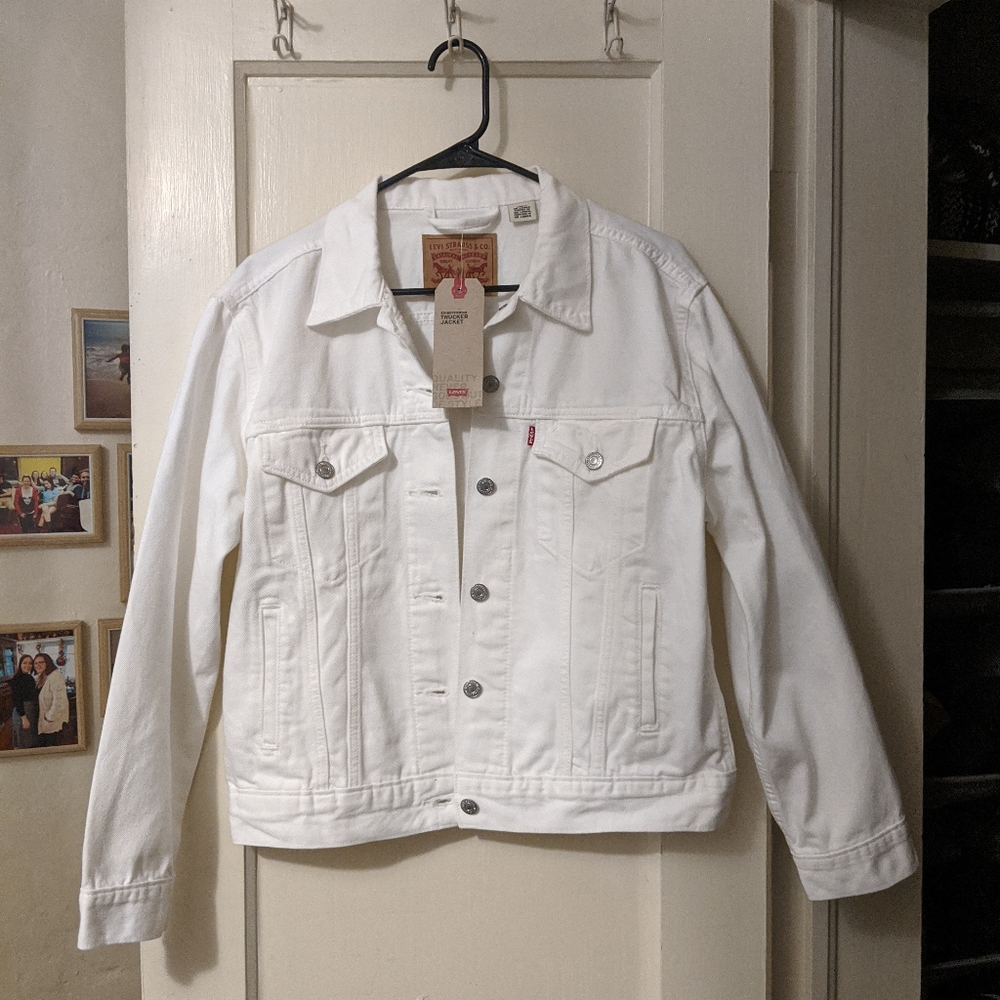 Levi's White Ex-Boyfriend Trucker Jacket